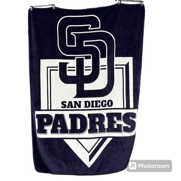 MLB Genuine Merchandise San Diego Padres Fleece Blanket Home Plate Design 60x80 - Picture 1 of 7